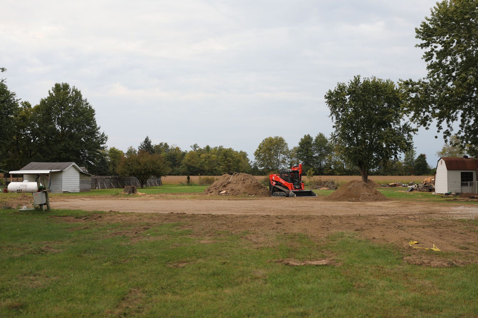 Cleared and graded lot for a ground-up design-build home in the Indianapolis area